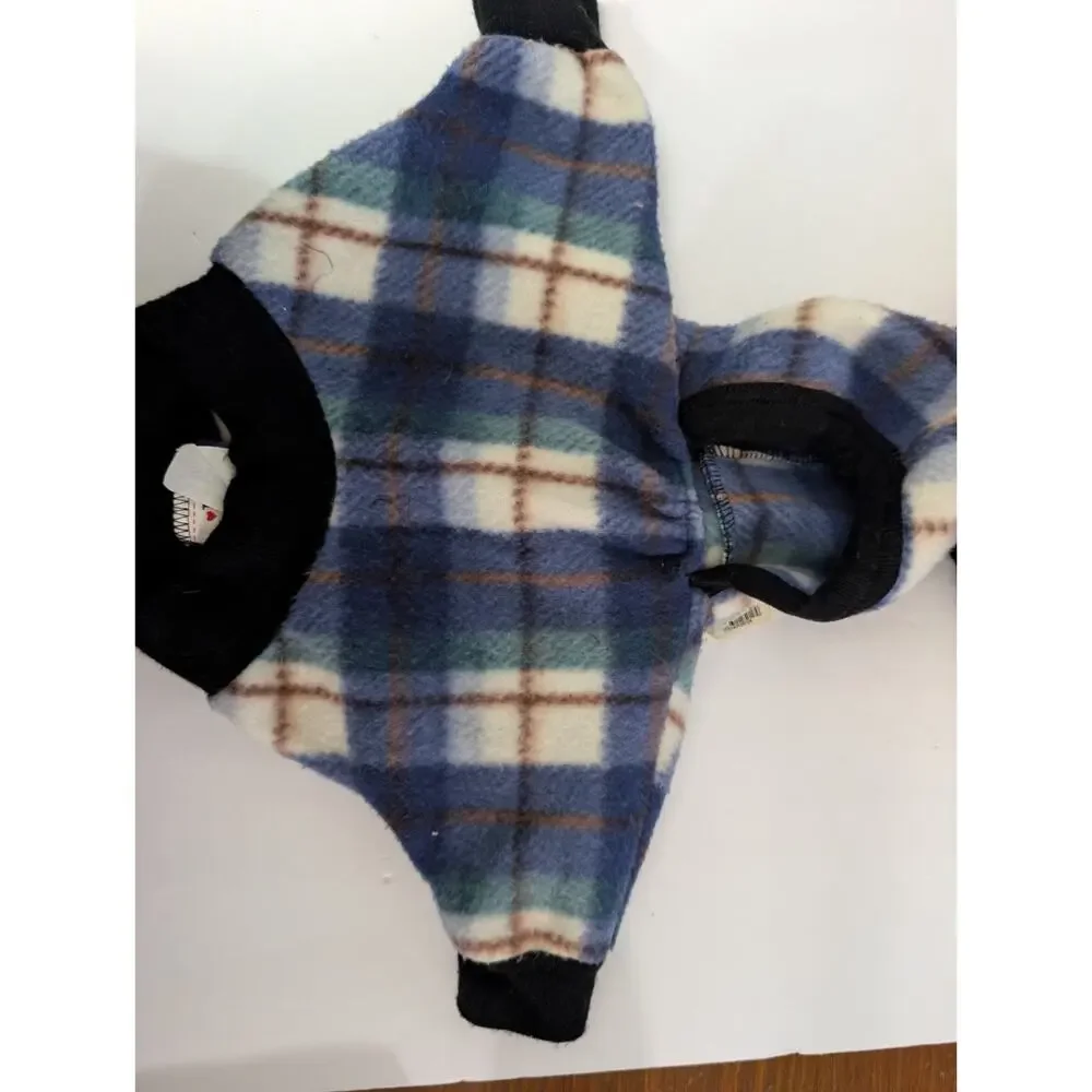 Pet Threads Dog Sweatshirts Set Of 2 Fleece Hooded Pullover Coats Size 12 Plaid